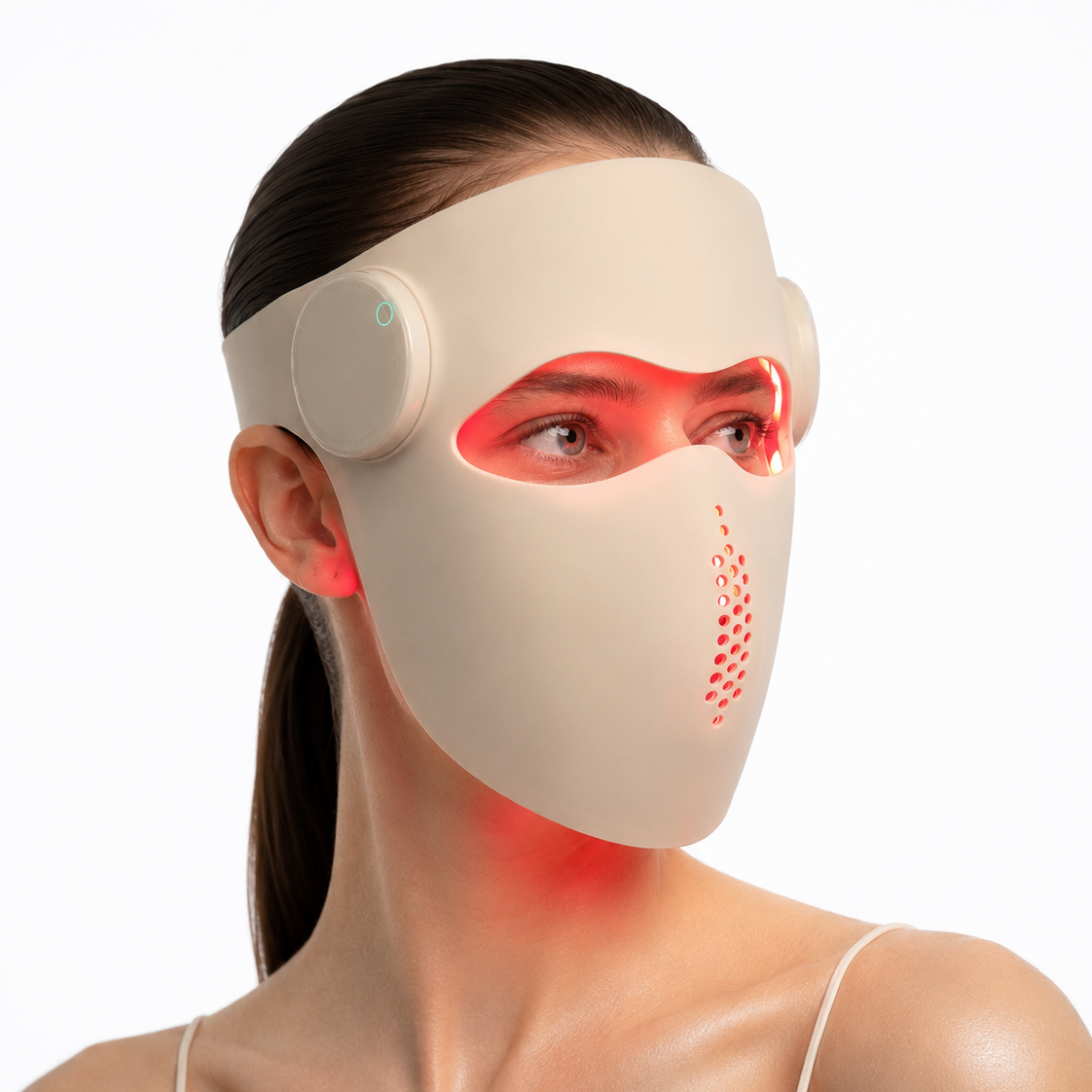 Mască LED Terapie Facială Ledmina Premium | Lumină Roșie, Infraroșie & Albastră | Cumpără Acum